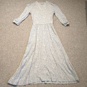 Vintage Cartoon Maxi Dress 4 Cottagecore Fairy V Neck Rustic Nature Garden